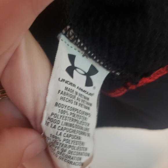 Under Armour Loose Fit Black Red Hooded Sweatshirt Hoodie Large - Picture 4 of 7